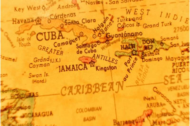 Caribbean islands map