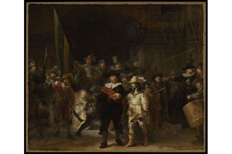 Chemists elucidate how Rembrandt combined special pigments for golden details of The Night Watch