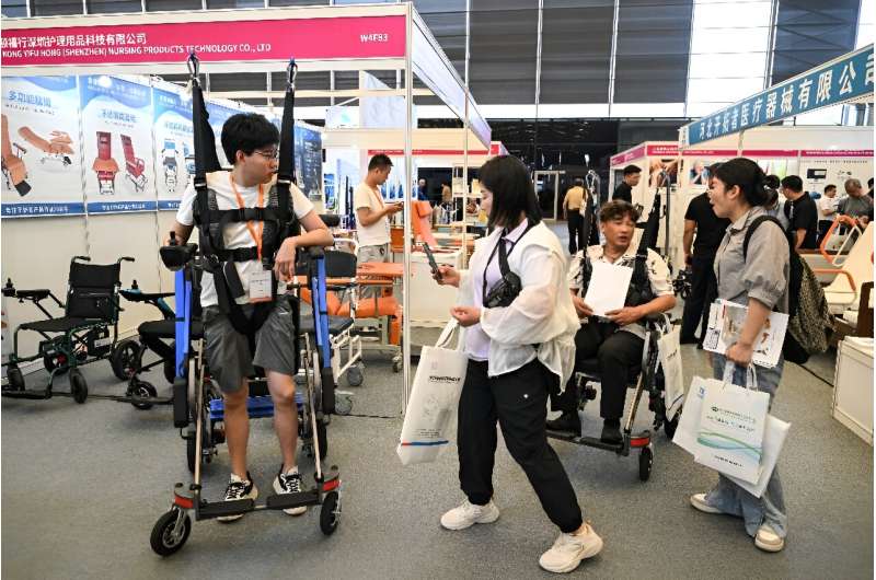 China's elder care industry is pushing products such as automated stair-climbing machines and devices designed to lift people from their beds into wheelchairs