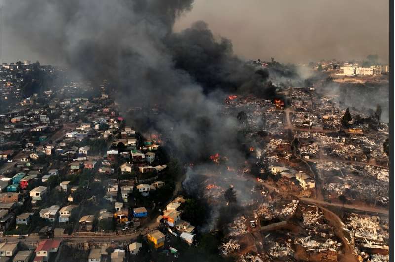Crowded hilltop neighborhoods which overlook the tourist hotspot found themselves without electricity and with limited water, the streets strewn with charred cars, debris and ash