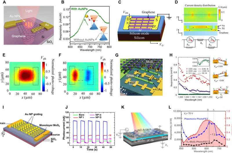 Design strategies toward plasmon-enhanced 2-dimensional material photodetectors