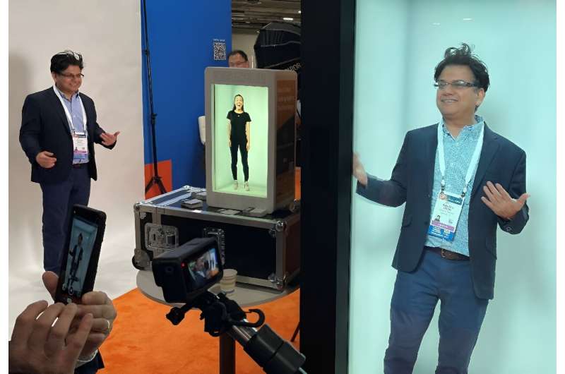 Dutch company Holobox allows users to try out their own hologram, on 11 January 2024
