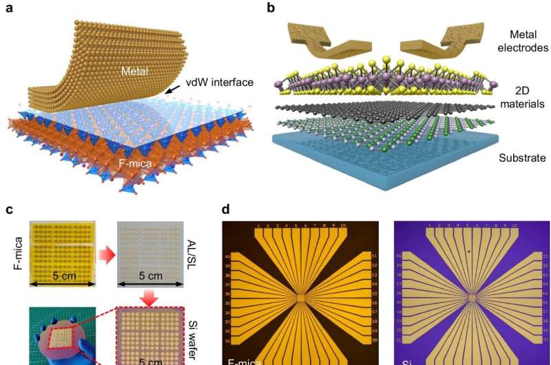Engineers integrate wafer-scale 2D materials and metal electrodes with van der Waals contacts