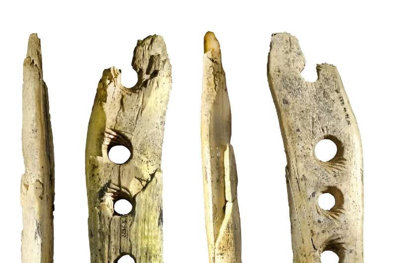 Experiments suggest ancient four-holed ivory baton was used to make rope