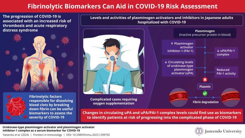 Fibrinolytic biomarkers for identifying patients at risk of severe COVID-19