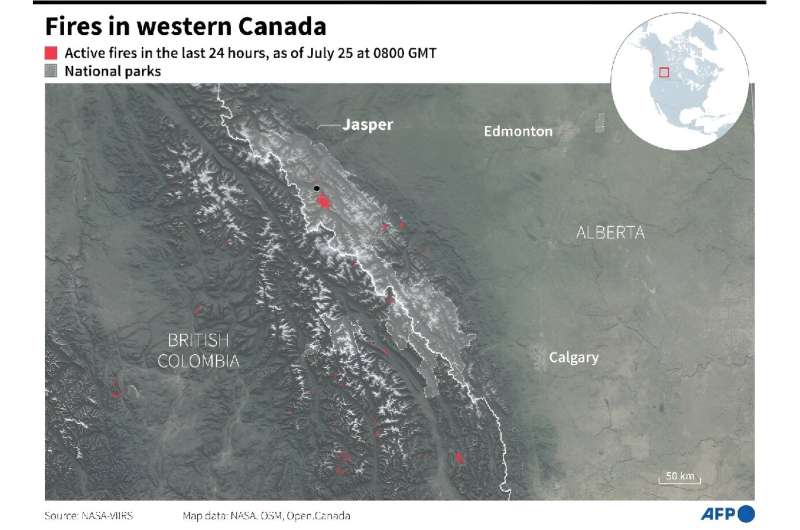 Fires in western Canada