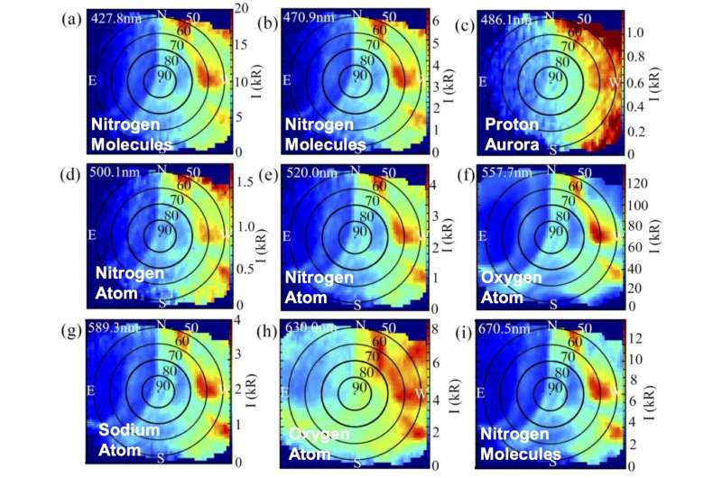 First full 2-D spectral image of aurora borealis from a hyperspectral camera