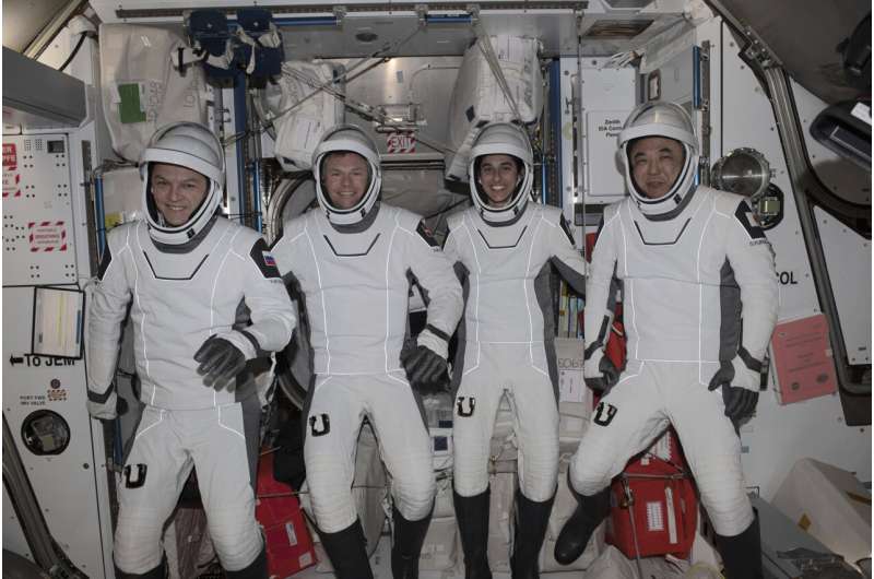 Four astronauts from four countries return to Earth after six months in orbit