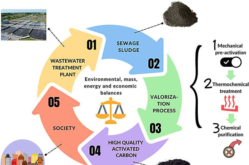 From waste to resource: New sustainable process transforms sewage sludge into activated carbon