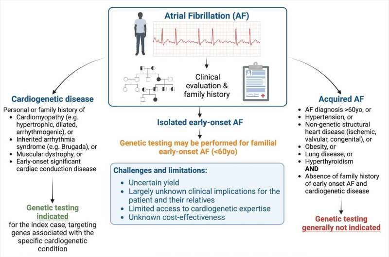 Genetic testing of patients with atrial fibrillation can alert clinicians to potential development of life-threatening conditions