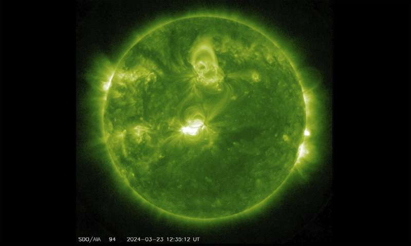 Geomagnetic storm from a solar flare could disrupt radio communications and create a striking aurora