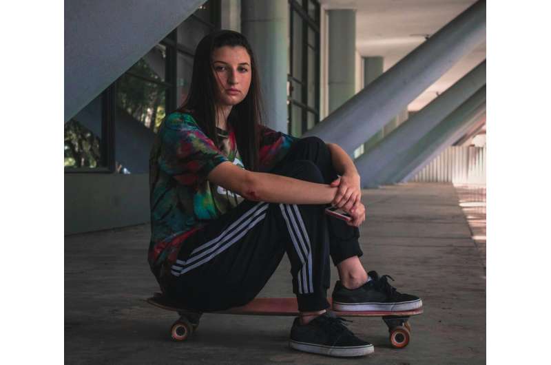 Girl skateboarder