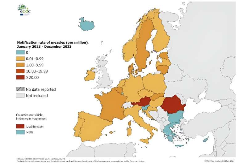 کلید پوشش واکسیناسیون بالا در برابر افزایش مورد انتظار موارد سرخک در اتحادیه اروپا/EEA