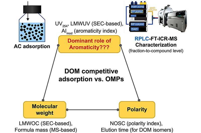 How aromatic dissolved organic matter affects organic micropollutant adsorption