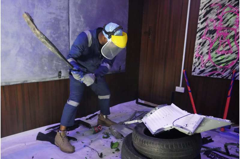 How do you deal with stress? In Nigeria, swinging a sledgehammer in a 'rage room' helps