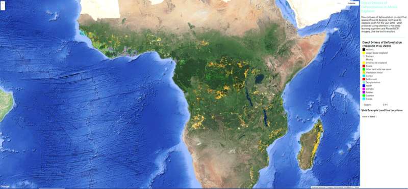 How is deforested land in Africa used?