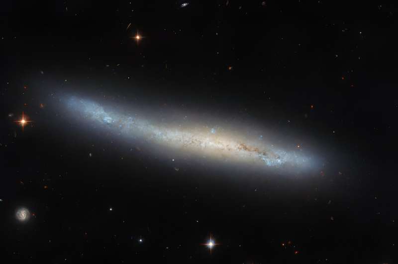 Hubble sees a spiral galaxy edge-on