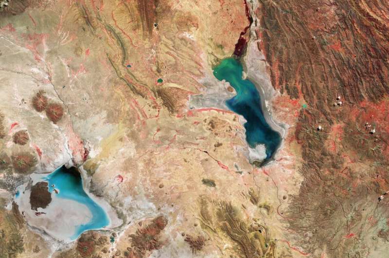 Image: Bolivian salt lakes from orbit