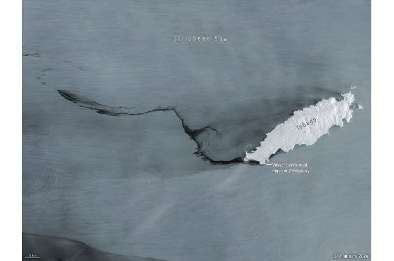 Image: Sentinel-1 captures Tobago oil spill
