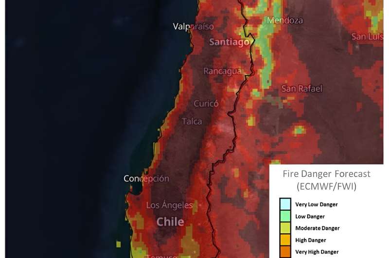 In Chile, huge wildfires have killed at least 131 people—but one village was untouched