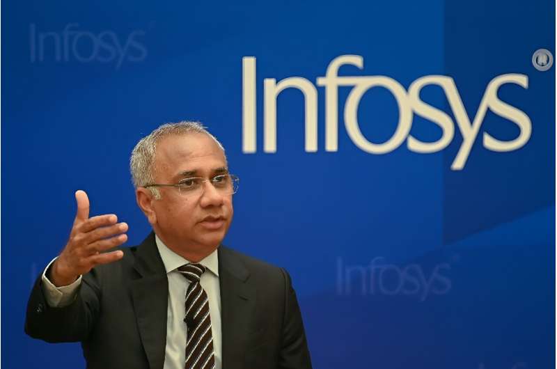 Infosys chief executive Salil Parekh reported a 7.1 percent on-year rise in net profit for the June quarter