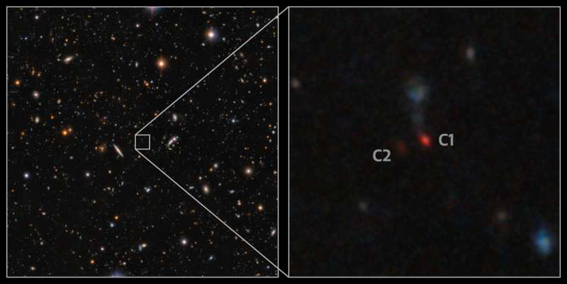 International Gemini Observatory and Subaru combine forces to discover first ever pair of merging quasars at cosmic dawn
