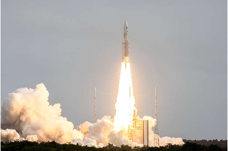 Juice was launched on an Ariane 5 rocket from the European Spaceport in Kourou, French Guiana, in April.