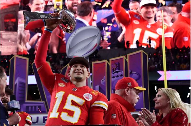 Kansas City Chiefs quarterback Patrick Mahomes was the Most Valuable Player in the 2024 Super Bowl, a game that enjoyed a record viewing audience of 123.4 million people, according to broadcaster CBS's parent company Paramount