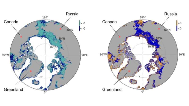 Less ice in the arctic ocean has complex effects on marine ecosystems and ocean productivity