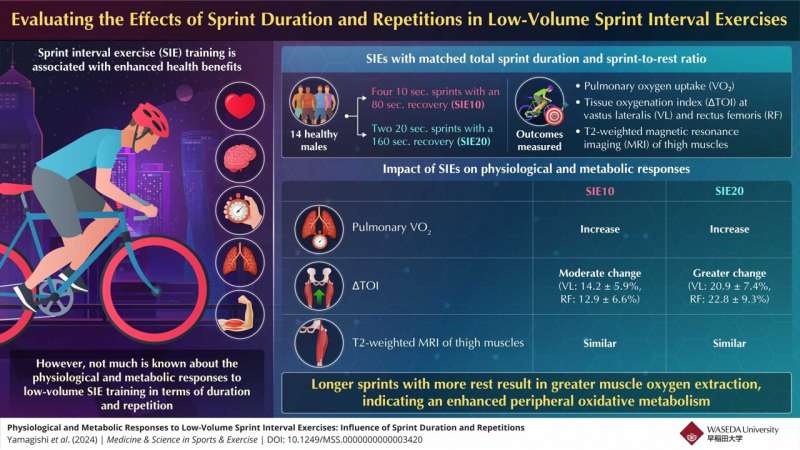 Longer sprint intervals can improve muscle oxygen utilization compared to shorter intervals 