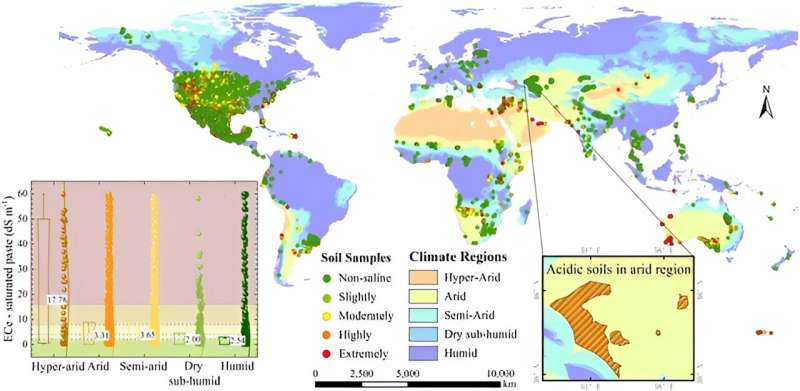Составлена глобальная карта засоления почв в мире