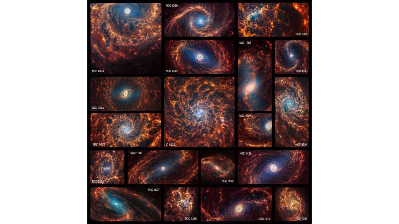NASA's Webb depicts staggering structure in 19 nearby spiral galaxies