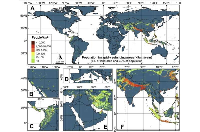 Nearly 2 billion people globally at risk from land subsidence