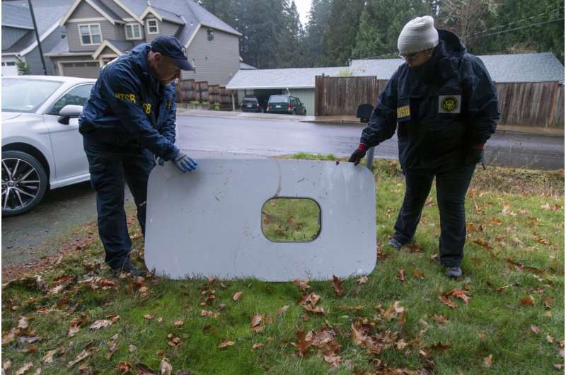 NTSB says bolts on Boeing jetliner were missing before a panel blew out in midflight last month