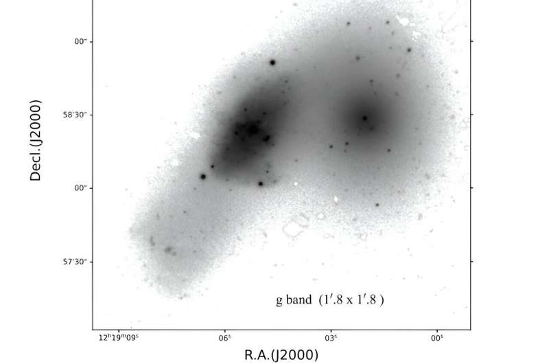 Observations explore the nature of merging dwarf galaxy VCC 322