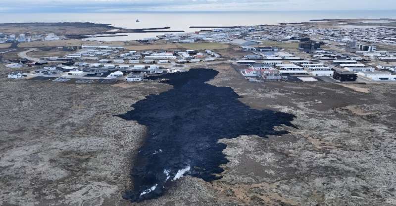 On Sunday, a volcanic fissure opened up in a field near the fishing town of Grindavik -- which had been hastily evacuated just hours earlier
