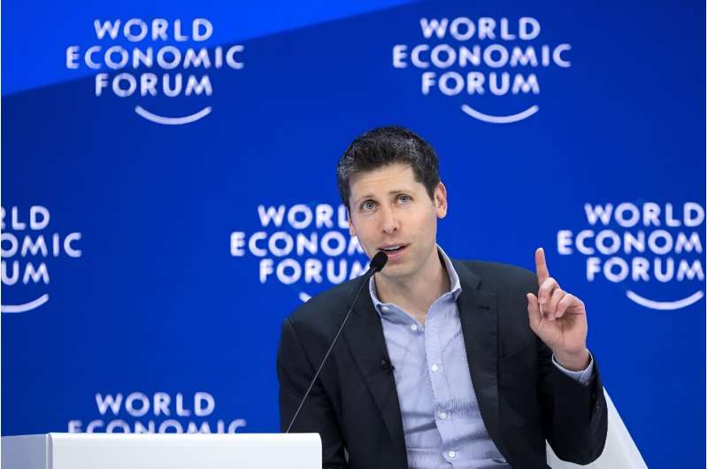 OpenAI CEO Sam Altman gestures during a session on Artificial Intelligence (AI) during the World Economic Forum in Davos