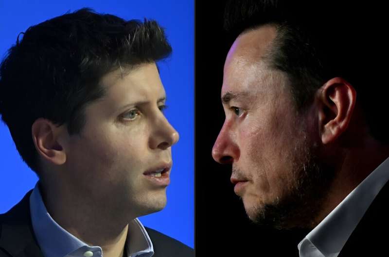 OpenAI CEO Sam Altman (L) argues in a legal filing that Elon Musk (R) is out to advance his commercial interests with a lawsuit