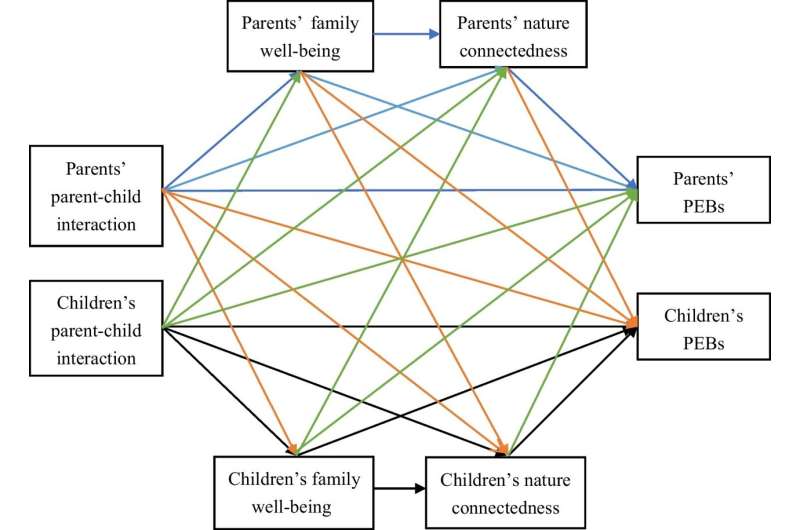 Parent–child interaction promotes pro-environmental behavior through family well-being, nature connectedness