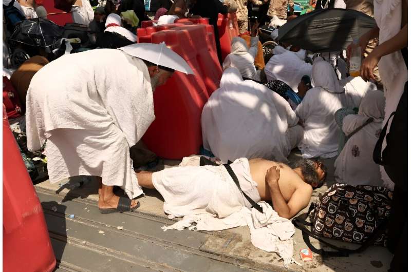Pilgrims at the hajj were laid low by the scorching heat