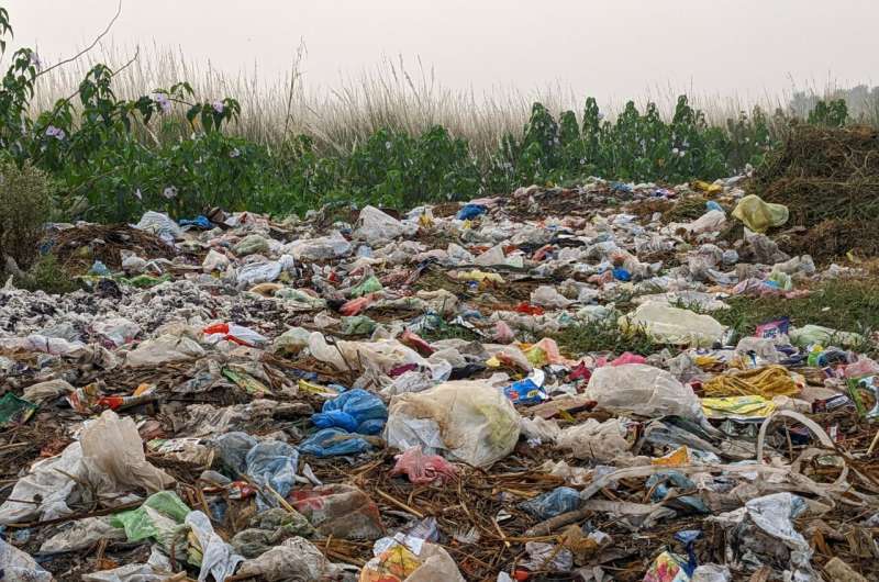 plastic bags at dump