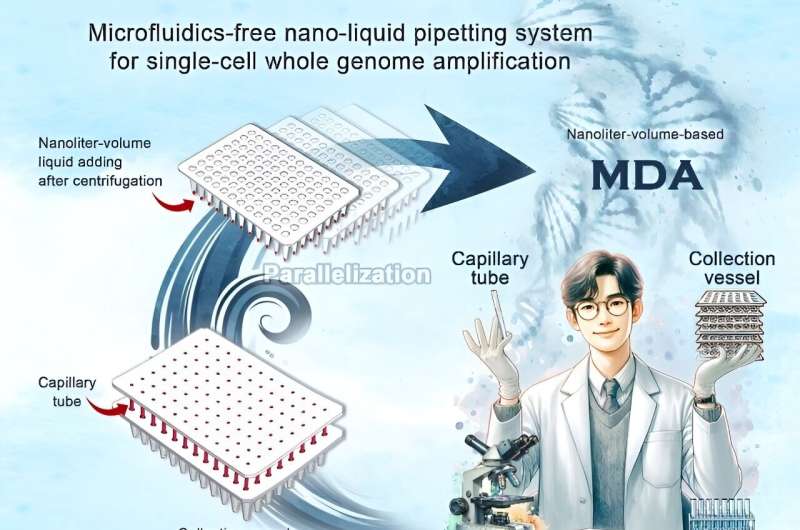 Researchers develop affordable and user-friendly method for single-cell reactions at nanoliter level