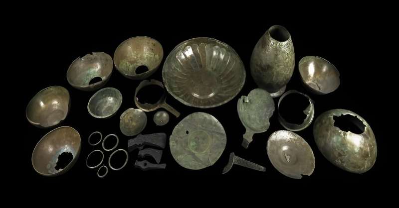 Researchers report on one of the most unusual late-Roman metalware hoards ever discovered in the British Isles