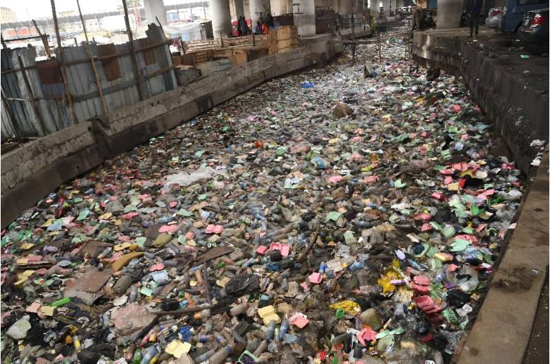 Roads and drains in Lagos are littered with plastic waste