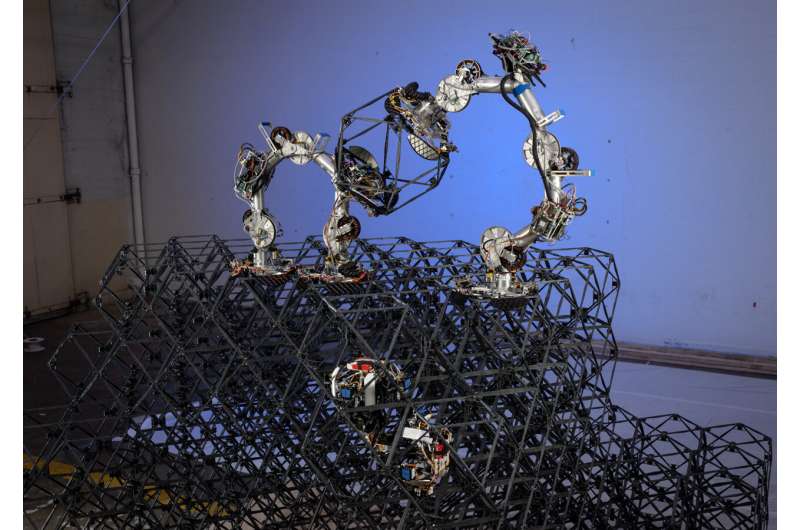 Robôs que podem construir estruturas de forma autônoma a partir de blocos de treliça