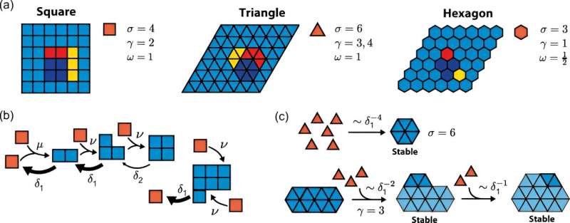 Self-assembly of complex systems: Hexagonal building blocks are better