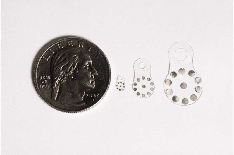 Shape-shifting ultrasound stickers detect post-surgical complications