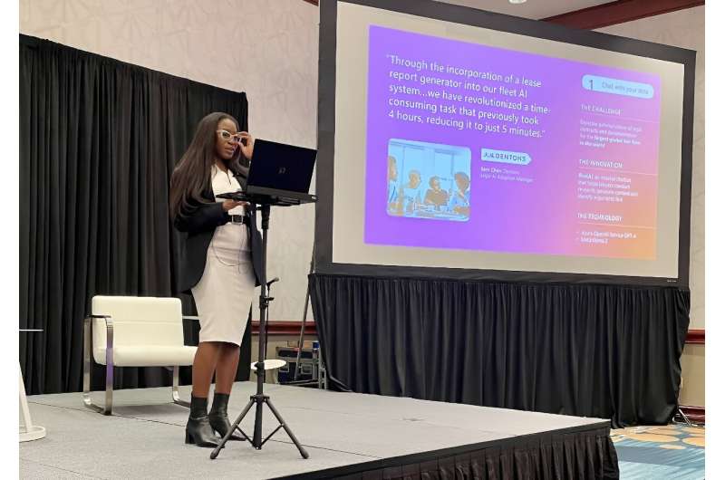 Simi Olabisi, an AI Specialist at Microsoft, speaks about the ways AI can help companies achieve more, at the SXSW arts and technology festival