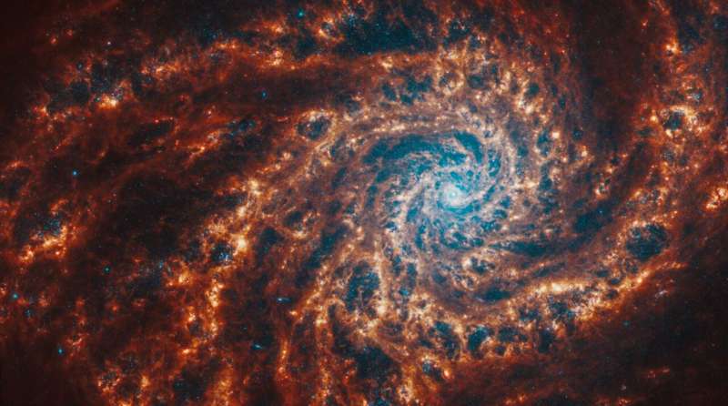 Spiral Galaxy NGC 4254's Dazzling Swirls