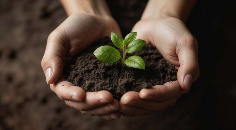 sprout hand dirt